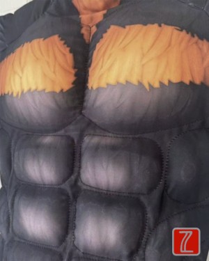 Combinaison moulante à motif doberman | Costume de fourrure musculaire rembourré 3D