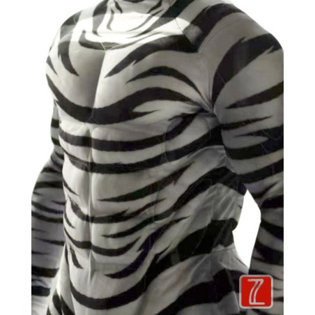Costume de muscle à motif zèbre | Costume de fourrure musculaire rembourré 3D
