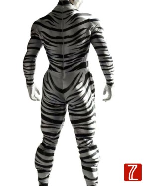 Zebra Muscle Petsuit | 3D Padded Furry Muscle Costume