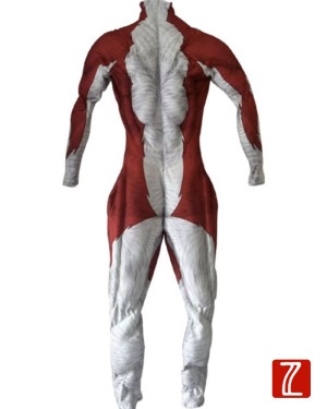Costume de muscle à motif loup | Costume de fourrure musculaire rembourré 3D