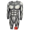 Combinaison noire moulante | Costume de fourrure musculaire rembourré 3D