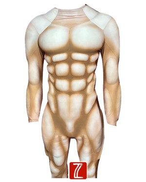 Combinaison moulante couleur chair | Costume de fourrure musculaire rembourré 3D